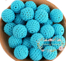 Load image into Gallery viewer, 16Mm Crochet Round Wooden Beads - 5 Count Sky Blue
