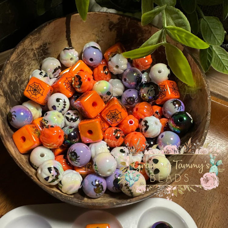 16Mm Halloween Beads - 6 Count