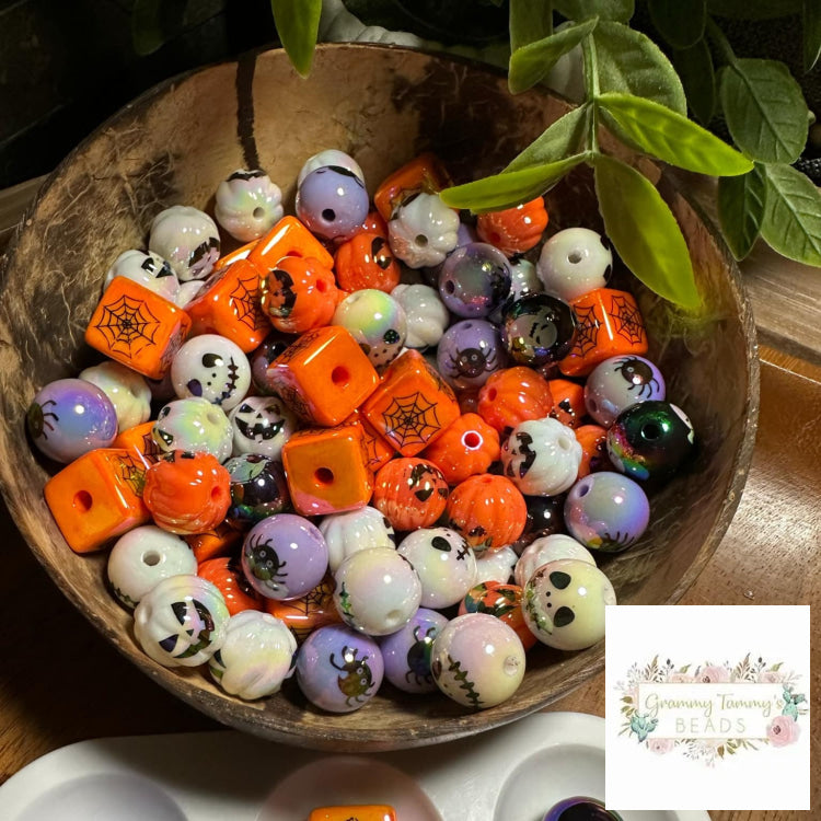 16Mm Halloween Beads - 6 Count