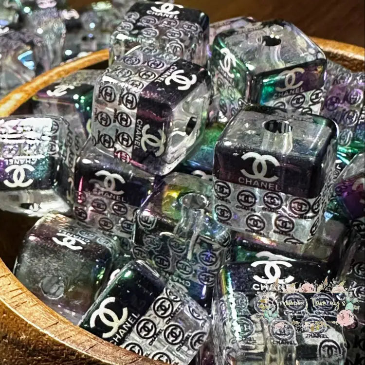 16mm Square Clear CiCi Beads - 5 Count 16mm Acrylic Beads