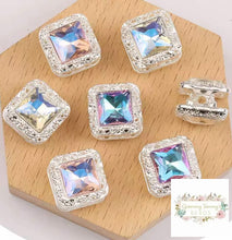 Load image into Gallery viewer, 16mm Square Rhinestone Bead - Assorted Colors Available 16mm Square Rhinestone

