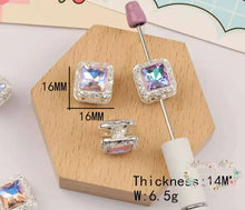Load image into Gallery viewer, 16mm Square Rhinestone Bead - Assorted Colors Available 16mm Square Rhinestone
