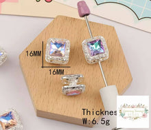 Load image into Gallery viewer, 16mm Square Rhinestone Bead - Assorted Colors Available 16mm Square Rhinestone
