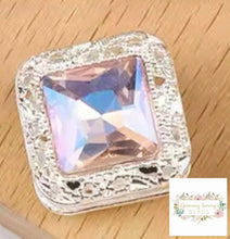 Load image into Gallery viewer, 16mm Square Rhinestone Bead - Assorted Colors Available Silver Pink 16mm Square Rhinestone
