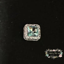 Load image into Gallery viewer, 16mm Square Rhinestone Bead - Assorted Colors Available Silver Tiffany Blue 16mm Square Rhinestone
