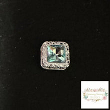 Load image into Gallery viewer, 16mm Square Rhinestone Bead - Assorted Colors Available Silver Tiffany Blue 16mm Square Rhinestone
