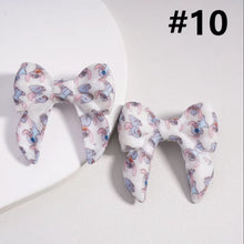 Load image into Gallery viewer, 3D Cartoon Printed Bow Silicone Focal Beads 40*40mm - 15 Different Prints
