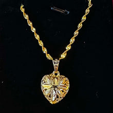 Load image into Gallery viewer, Dubai 24K Gold Plated Necklace - Size 18" Heart Pendant
