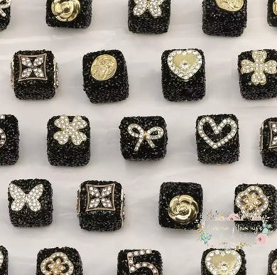 17Mm Black Square Rhinestone 1-Count