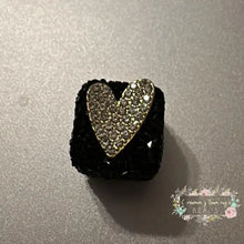 Load image into Gallery viewer, 17mm Black Square Rhinestone 1-count Rhinestone Filled Heart Square Rhinestone
