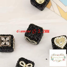 Load image into Gallery viewer, 17Mm Black Square Rhinestone 1-Count
