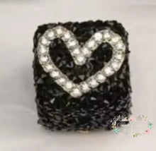 Load image into Gallery viewer, 17mm Black Square Rhinestone 1-count Rhinestone Hollow Heart Square Rhinestone
