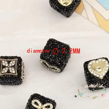 Load image into Gallery viewer, 17Mm Black Square Rhinestone 1-Count
