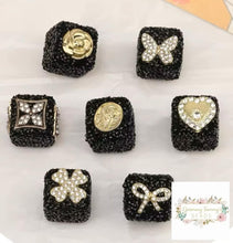 Load image into Gallery viewer, 17Mm Black Square Rhinestone 1-Count
