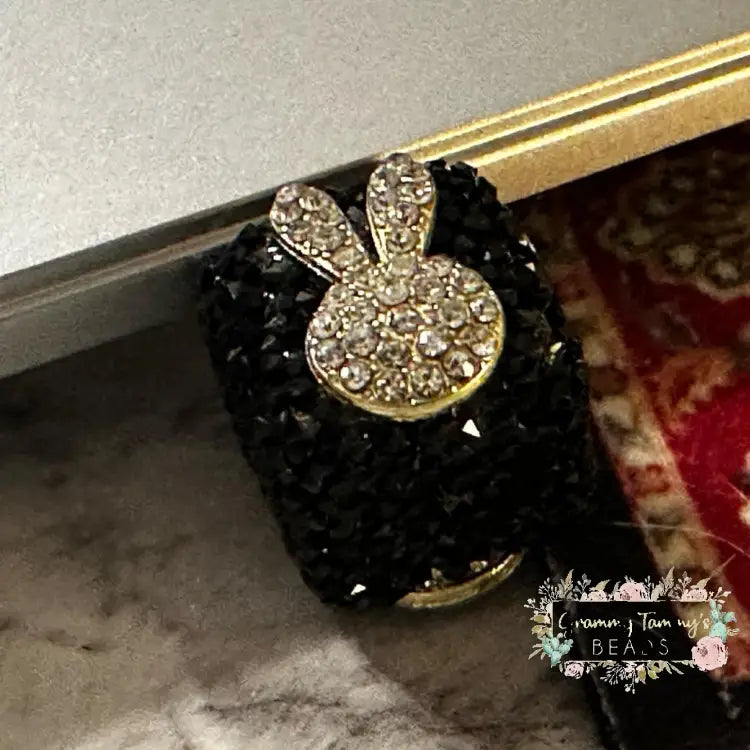 17mm Black Square Rhinestone 1-count Rhinestone Bunny Square Rhinestone