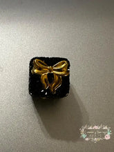 Load image into Gallery viewer, 17mm Black Square Rhinestone 1-count Gold Ribbon Square Rhinestone
