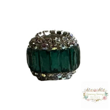 Load image into Gallery viewer, 17Mm Rhinestone Fancy Beads Hunter Green
