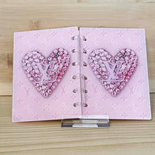 Load image into Gallery viewer, Designer inspired; Acrylic Loose-leaf Cover Notebook Plastic Binder - LoVe Pink Heart
