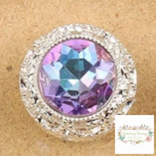 Load image into Gallery viewer, 19*19MM Alloy Beads/Hand Made/Jewelry Findings &amp; Components/Rhinestone Effect/Round Shape/DIY Beads Purple
