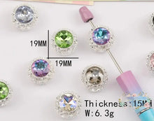 Load image into Gallery viewer, 19*19MM Alloy Beads/Hand Made/Jewelry Findings &amp; Components/Rhinestone Effect/Round Shape/DIY Beads
