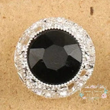 Load image into Gallery viewer, 19*19MM Alloy Beads/Hand Made/Jewelry Findings &amp; Components/Rhinestone Effect/Round Shape/DIY Beads Black
