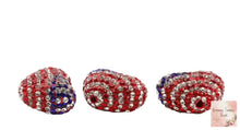Load image into Gallery viewer, 19*24MM Red White &amp; Blue Rhinestone Heart Shape Bead 1 Count Beads
