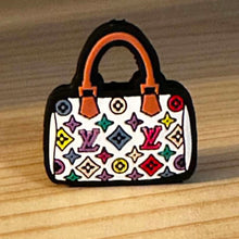 Load image into Gallery viewer, Love White Multi Color Purse Silicone Focal Bead
