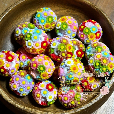 20*20Mm Polymer Clay Flower Bead - 1 Count 20Mm