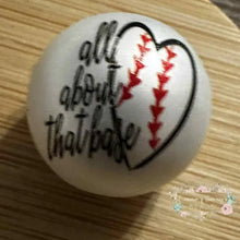Load image into Gallery viewer, 20mm Acrylic Baseball themed Bead - 5 Count 20mm Beads

