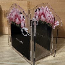 Load image into Gallery viewer, Acrylic Pen/Pencil/Brush Holder - CiCi Black Bag with Tulips
