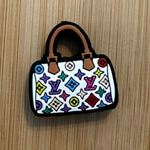 Load image into Gallery viewer, Love White Multi Design Purse Silicone Focal Bead
