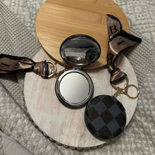 Load image into Gallery viewer, PU Leather Double-Sided Fashion Vintage Pattern Mirror Keychain
