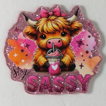 Load image into Gallery viewer, Sassy Cow - Pink Glittery Flatback
