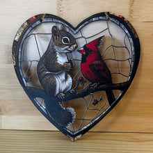 Load image into Gallery viewer, Acrylic Suncatcher with Chain - Medium - Cardinal &amp; Squirrel
