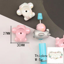 Load image into Gallery viewer, 27*30Mm Airplane Shaped Aurora Effect Acrylic Bead - 1 Count Assorted Colors Beads
