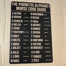 Load image into Gallery viewer, Creative Tin Sign 8X12 - Morse Code Guide
