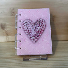 Load image into Gallery viewer, Designer inspired; Acrylic Loose-leaf Cover Notebook Plastic Binder - LoVe Pink Heart
