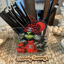 Load image into Gallery viewer, CiCi Grinch Girl - Acrylic Pen/Pencil/Brush Holder
