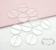 Load image into Gallery viewer, 31mm Round Bead with Straight Hole Flatback Holder - Available in Different Colors Clear Flatback Holders
