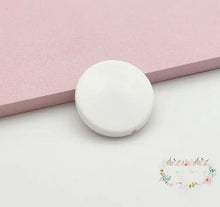 Load image into Gallery viewer, 31mm Round Bead with Straight Hole Flatback Holder - Available in Different Colors White Flatback Holders
