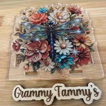 Load image into Gallery viewer, Dragonfly with Flowers - ACRYLIC PEN/PENCIL/MAKE UP BRUSHES HOLDER
