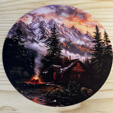 Load image into Gallery viewer, Round Creative Tin Sign - 7.87 inches - Cabin in the Woods
