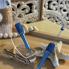 Load image into Gallery viewer, Sugar Rhinestone Beadable Pen - Blue - Steel
