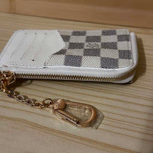 Load image into Gallery viewer, LV Grey &amp; White Zipper Coin Purse Keychain - Card Holder
