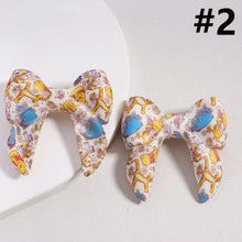 Load image into Gallery viewer, 3D Cartoon Printed Bow Silicone Focal Beads 40*40mm - 15 Different Prints

