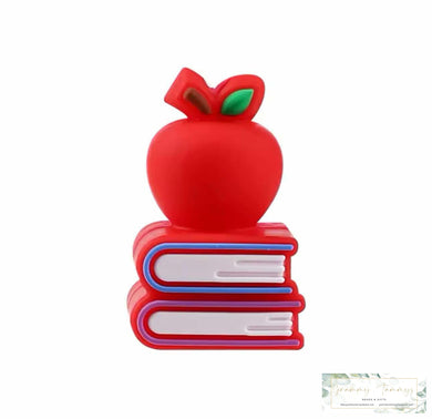 3D Apple & Books Silicone Focal Bead