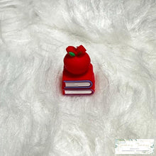 Load image into Gallery viewer, 3D Apple &amp; Books Silicone Focal Bead
