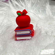 Load image into Gallery viewer, 3D Apple &amp; Books Silicone Focal Bead
