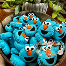 Load image into Gallery viewer, 3D Cookie Monster - Blue 1 Count Beads
