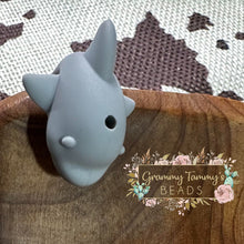 Load image into Gallery viewer, Dolphin Silicone Focal Bead - 3 D Grey Beads
